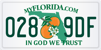FL license plate 0289DF