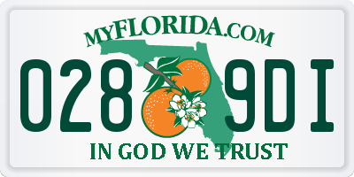 FL license plate 0289DI
