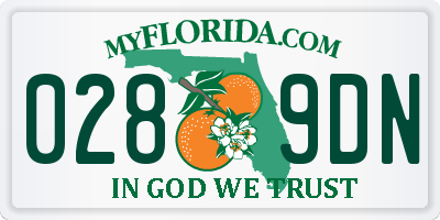 FL license plate 0289DN