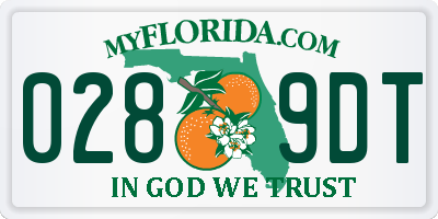 FL license plate 0289DT