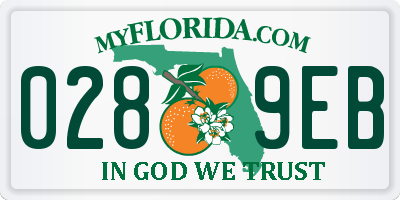 FL license plate 0289EB
