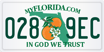 FL license plate 0289EC