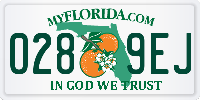 FL license plate 0289EJ