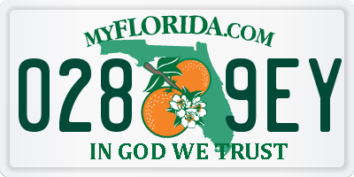 FL license plate 0289EY
