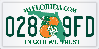 FL license plate 0289FD