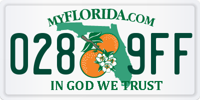 FL license plate 0289FF