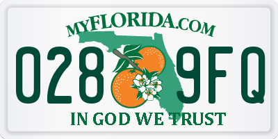 FL license plate 0289FQ