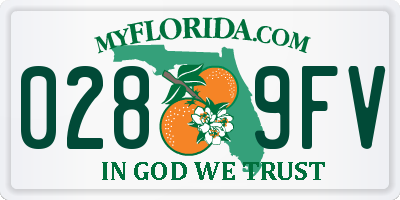 FL license plate 0289FV