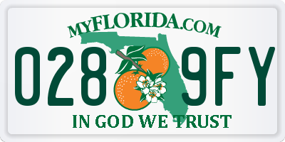 FL license plate 0289FY
