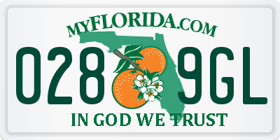 FL license plate 0289GL