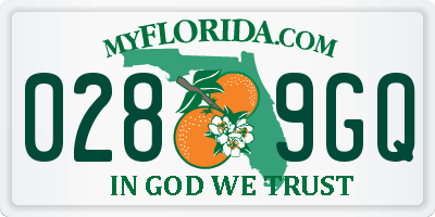 FL license plate 0289GQ
