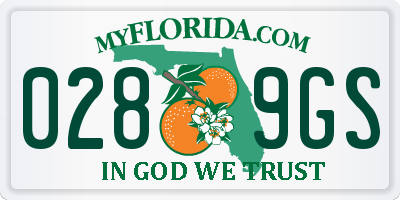FL license plate 0289GS