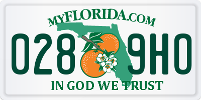 FL license plate 0289HO