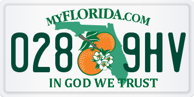FL license plate 0289HV