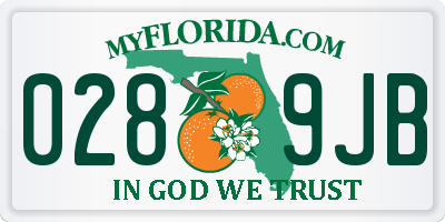 FL license plate 0289JB