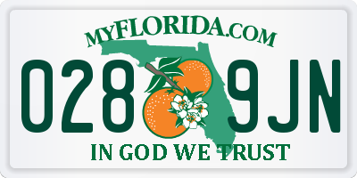 FL license plate 0289JN