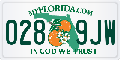 FL license plate 0289JW