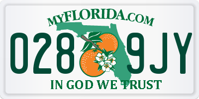 FL license plate 0289JY