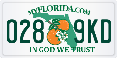 FL license plate 0289KD