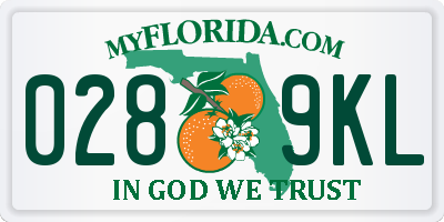 FL license plate 0289KL