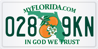 FL license plate 0289KN