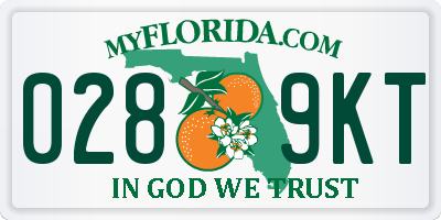 FL license plate 0289KT