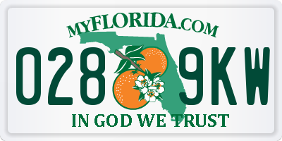 FL license plate 0289KW