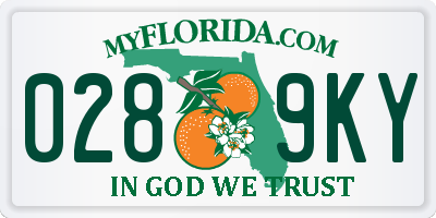 FL license plate 0289KY