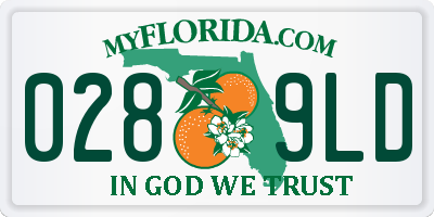 FL license plate 0289LD