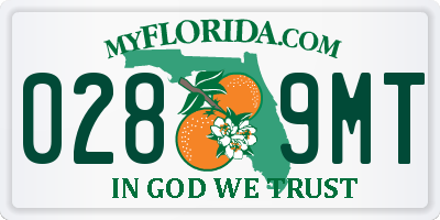 FL license plate 0289MT