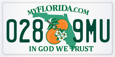 FL license plate 0289MU