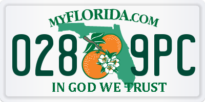 FL license plate 0289PC