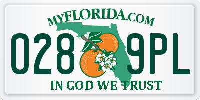 FL license plate 0289PL