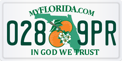 FL license plate 0289PR