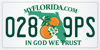 FL license plate 0289PS