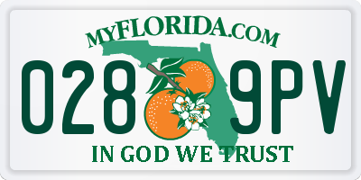 FL license plate 0289PV