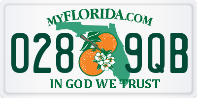 FL license plate 0289QB