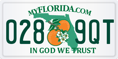 FL license plate 0289QT