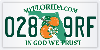 FL license plate 0289RF