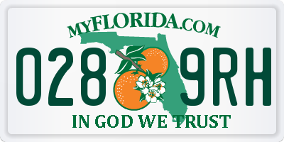 FL license plate 0289RH