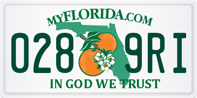 FL license plate 0289RI