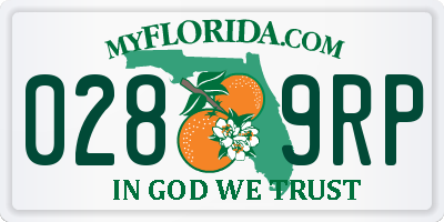 FL license plate 0289RP