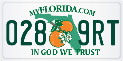 FL license plate 0289RT
