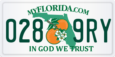 FL license plate 0289RY