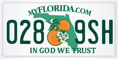 FL license plate 0289SH