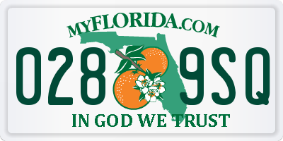 FL license plate 0289SQ
