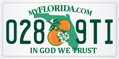 FL license plate 0289TI