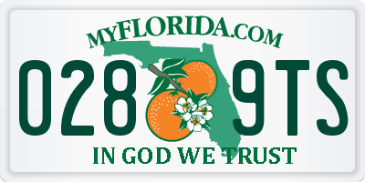 FL license plate 0289TS