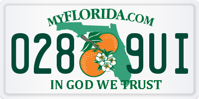 FL license plate 0289UI