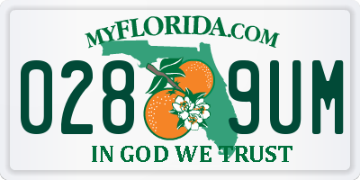 FL license plate 0289UM